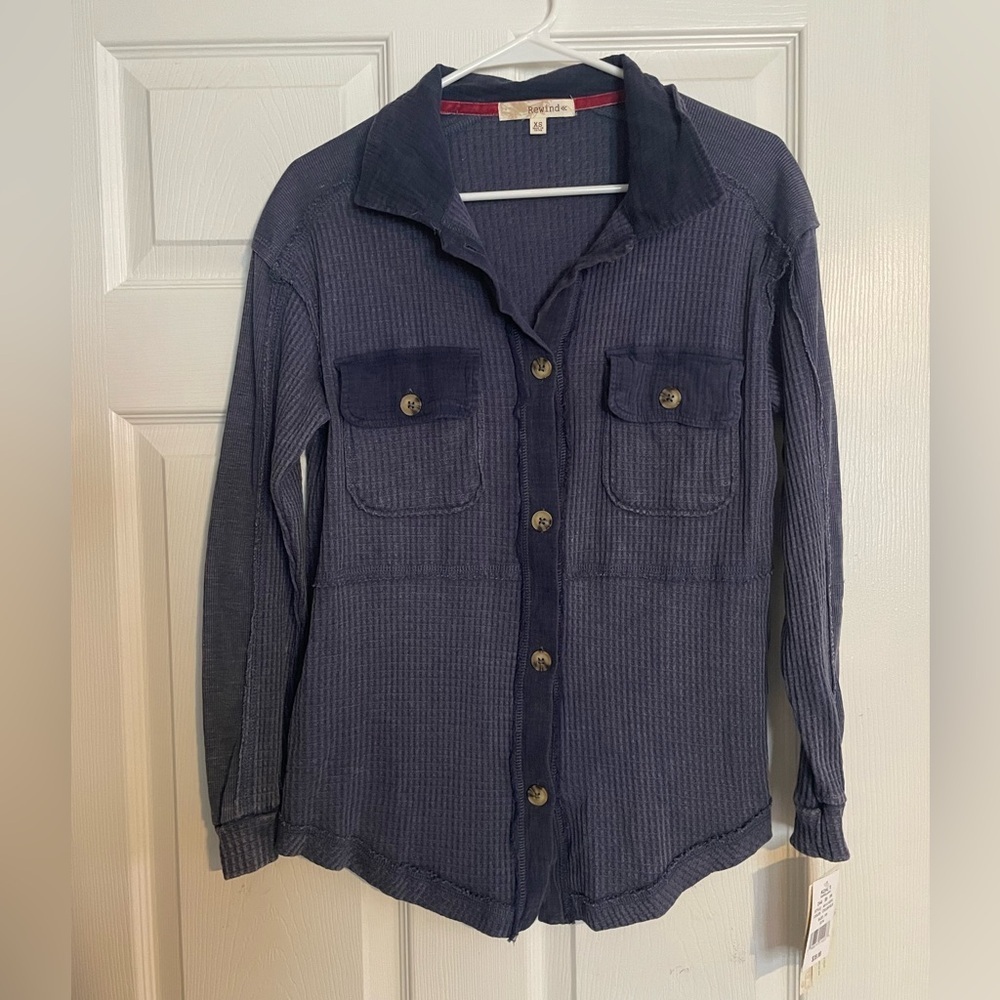 NWT Rewind Women’s Navy Knit Top size XS